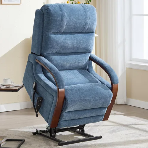 Vista 16 de Trustyue Silla Reclinable de Elevación Eléctrica de Doble Motor, Reclinable Completamente Plana, Silla Elevadora con Masaje y Calor, Asistencia
