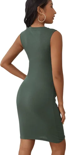 Vista 2 de Verdusa Vestido de maternidad para mujer, sin mangas, ajustado, tipo lápiz, sin mangas