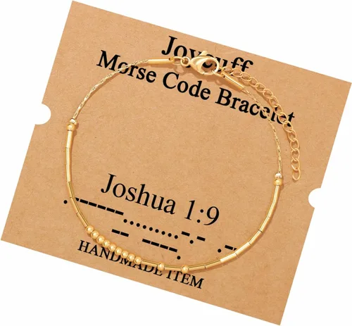 Vista 166 de JoycuFF Pulseras inspiradoras de código morse para mujeres, cuentas de plata, joyería con mantra de motivación, regalos para ella