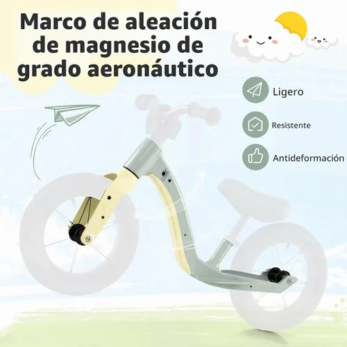 Vista 3 de BABY JOY Bicicleta de equilibrio de 12 pulgadas, marco de aleación de magnesio con asiento ajustable, manubrio giratorio de 360° y neumáticos