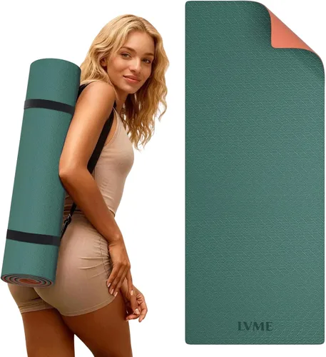 Vista 13 de Yoga Mat Non Slip, Anti-Tear 1/4" & 2/5" Thick TPE Yoga Mats for Women and Men, a stylish and practical dual-tone yoga mat.72"x24" Exercise &