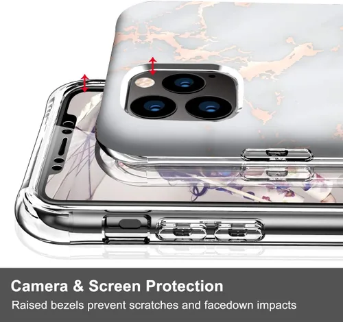 Vista 5 de BAISRKE Funda para iPhone 11 Pro Max, [Protector de pantalla integrado] Carcasa protectora de doble capa de cuerpo completo a prueba de golpes