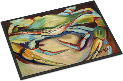 Vista 247 de Caroline's Treasures JMK1017JMAT - Tapete de caza de rana garza azul, 24 x 36 pulgadas, tapete para puerta delantera, interior y exterior