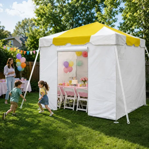 Vista 35 de Party Tents Direct - Toldo con marco de fin de semana, parte superior Blanco