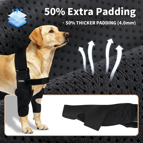 Vista 3 de Protector de codo para perro con correa de pecho desacoplada, transpirable, resistente a la abrasión, soporte de codo ajustable para higroma