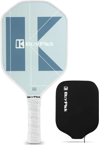 Vista 9 de Paleta de pickleball aprobada por USAPA, ligera y ancha, superficie de fibra de carbono, 0.63 pulgadas de grosor, agarre antideslizante, regalo