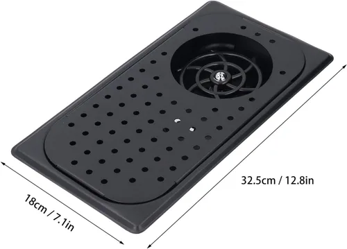 Vista 5 de Enjuagadora de jarra con rotación de 360 grados, enjuague de vidrio para fregadero de cocina, arandela de vasos de acero inoxidable con bandeja