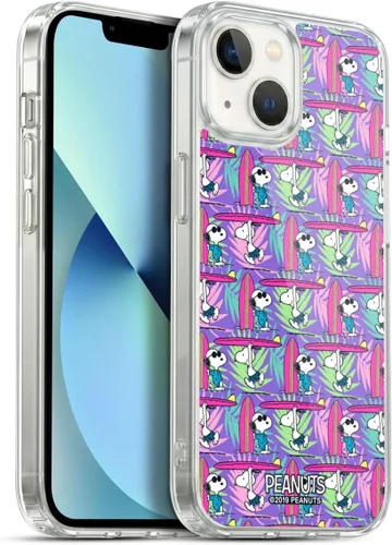 Vista 78 de Head Case Designs Funda de gel suave con licencia oficial de Peanuts Tropical Surf Snoopy Aloha Disco compatible con Apple iPhone 13 Mini Surf
