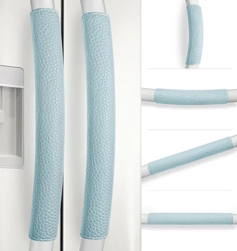 Vista 10 de Fundas para manija de puerta de refrigerador, 5 PCS, fundas ajustables para manijas de electrodomésticos, mantén tu cocina limpia, protector