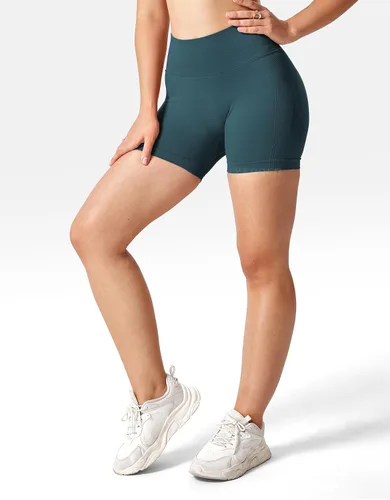 Vista 4 de YEOREO - Shorts de ciclismo para mujer, sin costuras, con cintura alta, para entrenamiento, yoga y gimnasio, estilizan tu figura