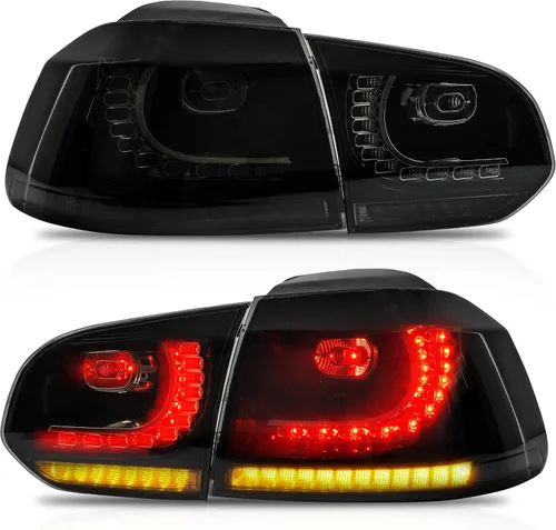 Vista 10 de VLAND Conjunto de luces traseras para Golf 6 2010-2014, lámparas traseras con DRL, luz trasera con luces antiniebla y señal de giro secuencial