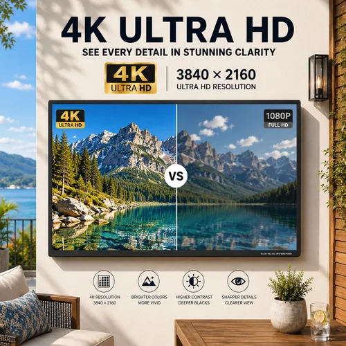Vista 3 de 360SPB 55 pulgadas 4K TV al aire libre, 1000 liendres, IP55 impermeable