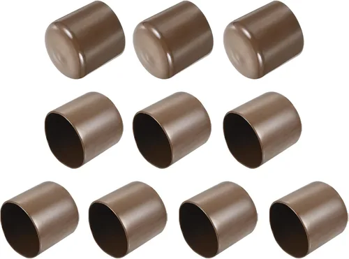 Vista 201 de uxcell 10 tapas de goma para extremos de 0.591 in de identificación, tapa de extremo redondo, protectores de rosca de tornillo, color negro