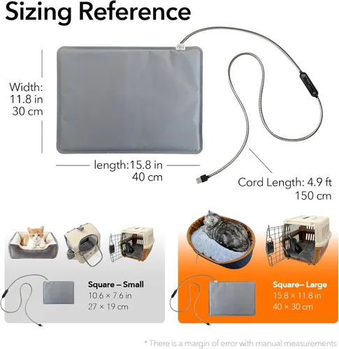 Vista 8 de 5V USB Pet Heating Pad, Dual-Sensor Safety for Cat & Dog, M