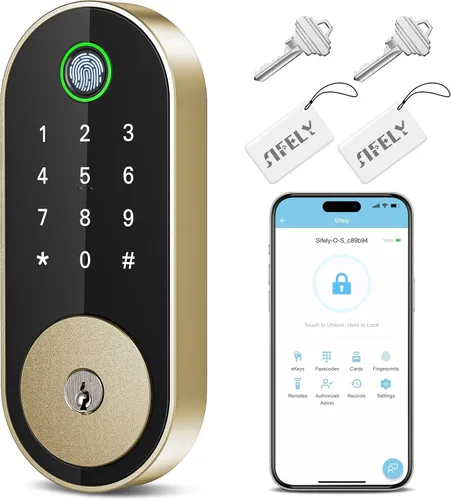 Vista 9 de Cerradura inteligente de huellas digitales con teclado – Cerradura de entrada sin llave para casa, apartamento, oficina, Airbnb, alquiler, niños