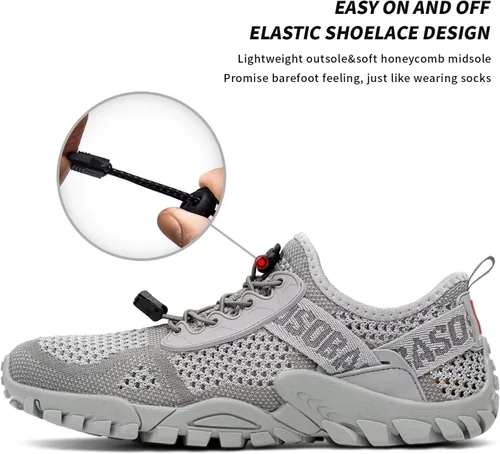 Vista 3 de SOBASO Zapatos de agua para mujeres y hombres, secado rápido, para natación, playa, zapatos acuáticos para deportes acuáticos, buceo, senderismo