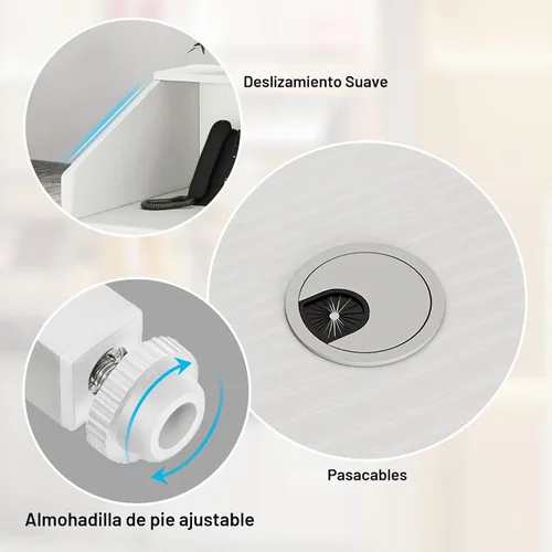Vista 7 de Tribesigns Escritorio de recepción con mostrador, moderno escritorio de recepción para sala de recepción frontal con canaleta para cables, mostrador