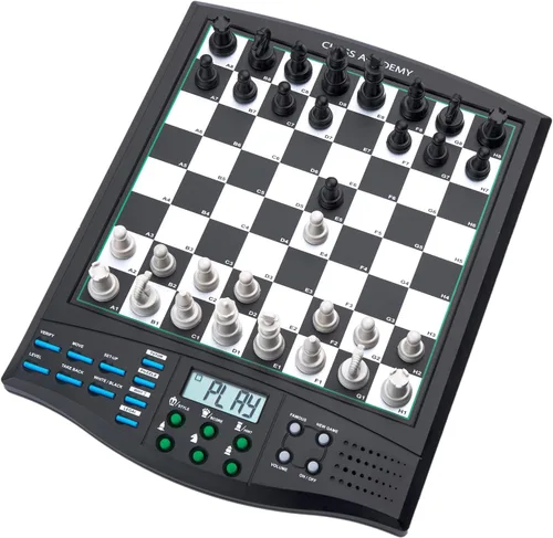 Vista 8 de Talking Chess Academy con sistema de enseñanza de voz, juego de ajedrez electrónico con piezas magnéticas fuertes, tablero de ajedrez electrónico
