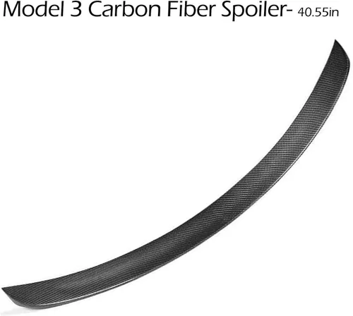Vista 3 de ICBEAMER Alerón de maletero de fibra de carbono real, acabado brillante con ajuste resistente a la intemperie Tesla [modelo 3] estilo de fábrica