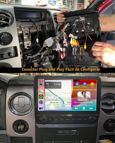 Vista 4 de Radio de coche estéreo para Ford F150 2009 2010 2011 2012 2013 2014 con Carplay inalámbrico Android Auto 10 pulgadas pantalla táctil navegación