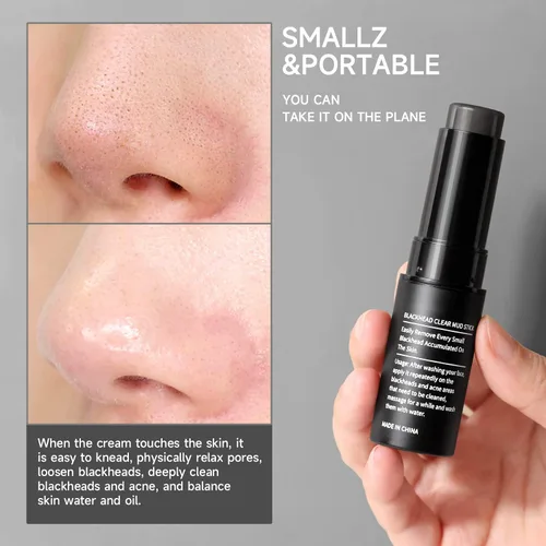 Vista 2 de Barra de barro transparente de carbón de bambú para cara, exfoliante facial elimina puntos negros, control de aceite con extracto de carbón