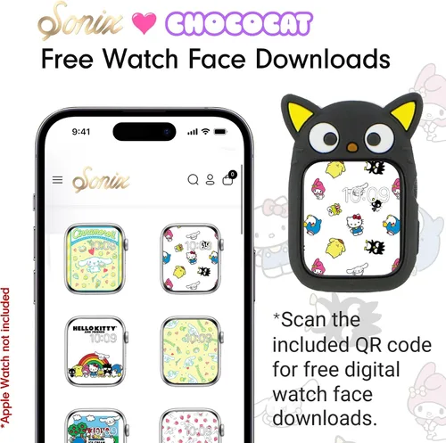 Vista 4 de Sonix x Sanrio Apple Watch Cover Estuche Protector de Goma para Apple Watch Estuche de Parachoques Se Ajusta a 38mm/40mm/41mm Chococat