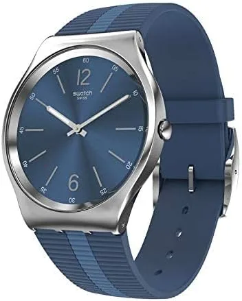 Vista 3 de Swatch Bienne by Day Reloj de cuarzo con esfera azul SS07S111 para hombre, Azul, Movimiento de cuarzo