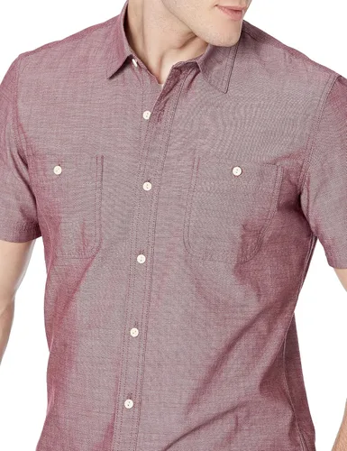 Vista 3 de Tienda Essentials Camisa Chambray de manga corta para hombre