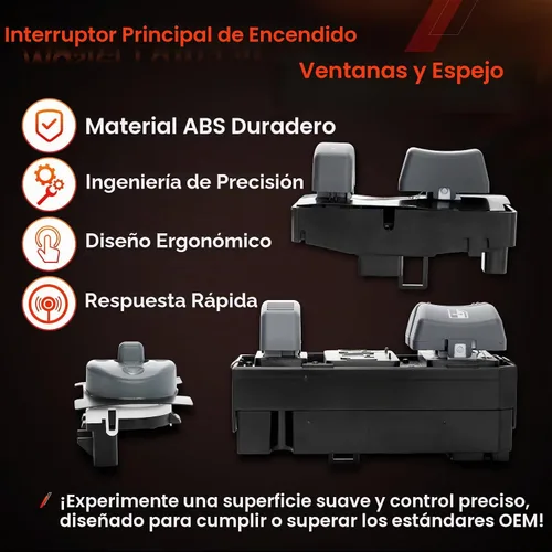 Vista 4 de Interruptor de ventana y espejo, apto para Chevy GMC C1500 C2500 C3500 Tahoe 1994-2001 Espejo de 2 puertas para el lado del conductor