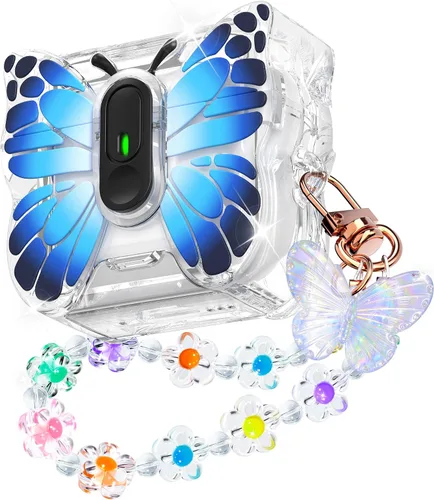 Vista 19 de R-fun Funda para AirPods Pro 2 Butterfly Artistry - Tapa desplegable automática y función de soporte, protección de grado militar de 360°