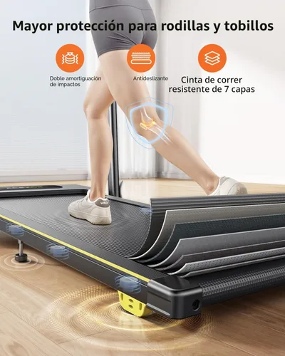 Vista 6 de Acezoe 3 en 1 Cinta de correr para debajo del escritorio con inclinación, tapete de caminadora con estación de trabajo de escritorio removible