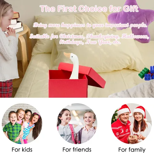 Vista 6 de zhidiloveyou Peluche de ganso de 15.7 pulgadas, juguete de cisne de peluche para niños y adultos, color blanco