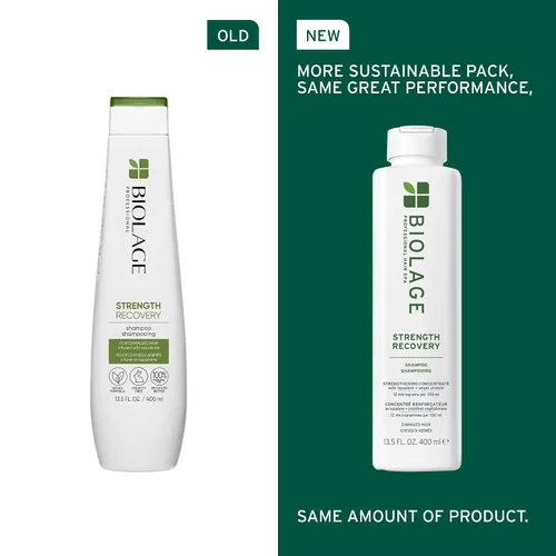 Vista 2 de Biolage Strength Recovery Shampoo & Conditioner – For Damaged Hair Gently Cleanses & Reduces Breakage, For All Damaged & Sensitized Hair Types