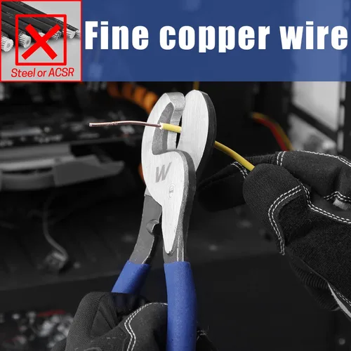 Vista 11 de Alicates de cable multifuncionales de 10.0 in, mango antideslizante, afilado, resistente al desgaste, cortadores de cable de acero de alto carbono