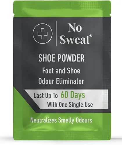 Vista 2 de No Sweat Polvo eliminador de olores para pies y zapatos, dura hasta 60 con un solo uso, estructura salada, sin necesidad de mezclar con agua