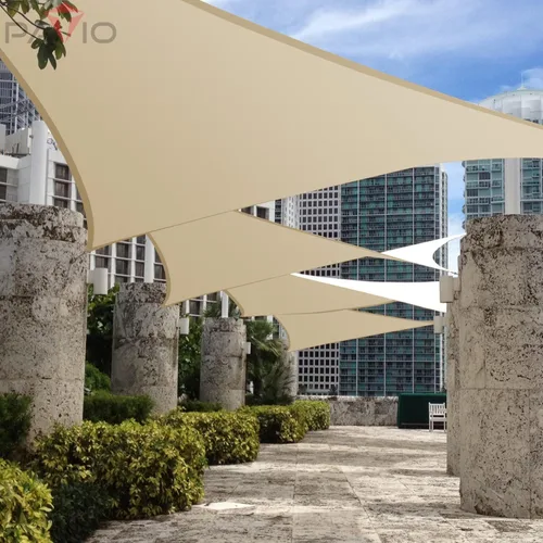 Vista 7 de Patio Paradise - Toldo rectangular impermeable de 5 x 5 pies, toldo para sol en beige, con bloqueo UV, paño para cubrir el patio al aire libre