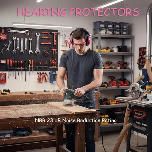 Vista 2 de HEARMOR Orejeras de protección auditiva para disparo con NRR 23 dB de reducción de ruido, orejeras de perfil bajo, auriculares para rango de tiro