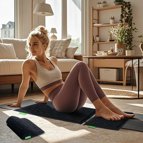 Vista 4 de Juego de esterilla de acupresión y almohada - Kit profesional para todo el cuerpo para alivio del estrés, relajación muscular y alivio del dolor
