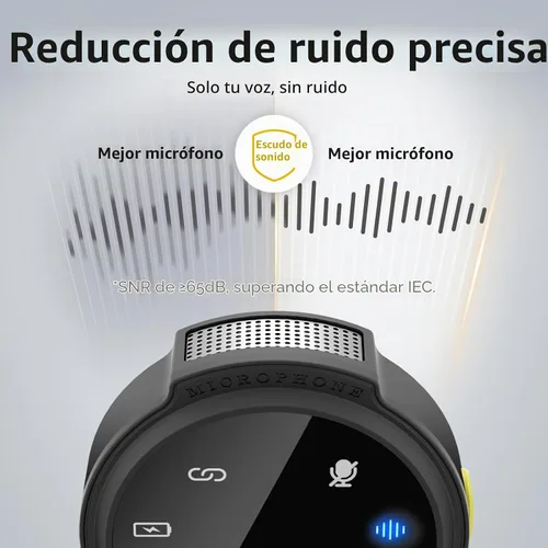 Vista 3 de Hingso Micrófono Lavalier inalámbrico para iPhone, Android, 48 khz, batería de 50 horas, cancelación de ruido, micrófono magnético para iPhone