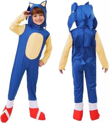 Vista 3 de Halloween Kids Deluxe Hedgehog Costume Cosplay Cartoon Suit Onesie Outfit Pretend Play Dress Up Unisex