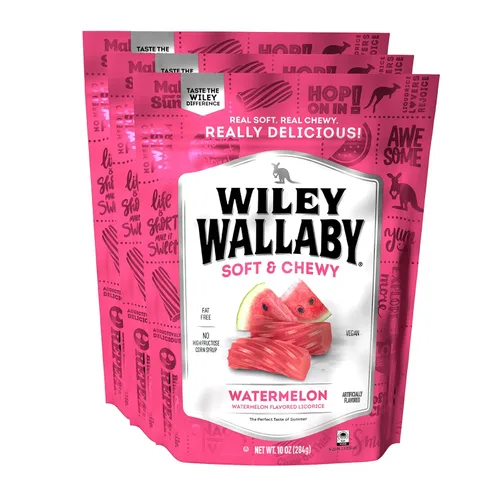 Vista 12 de Wiley Wallaby Fresa, sandía, manzana, variedad de regaliz, 10 onzas