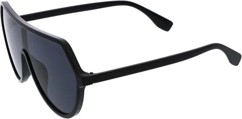 Vista 3 de zeroUV - Gafas de sol de gran tamaño con escudo geométrico contemporáneo, 2.480in