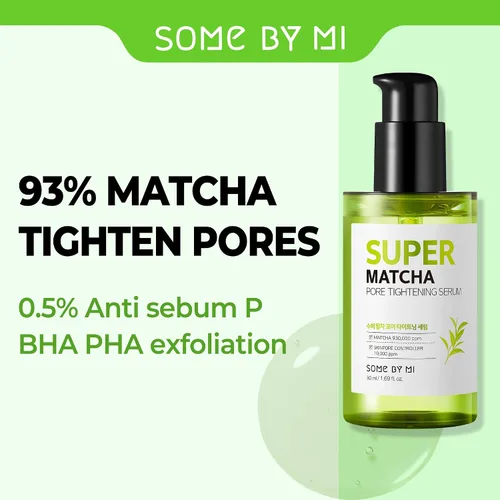 Vista 2 de SOME BY MI Super Matcha - Suero para apretar poros, 1.69 onzas, 1.7 fl oz, hecho de agua de fósforo para pieles sensibles, efecto hidratante