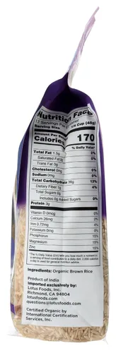 Vista 2 de LOTUS FOODS Arroz Basmati integral orgánico, 30 onzas
