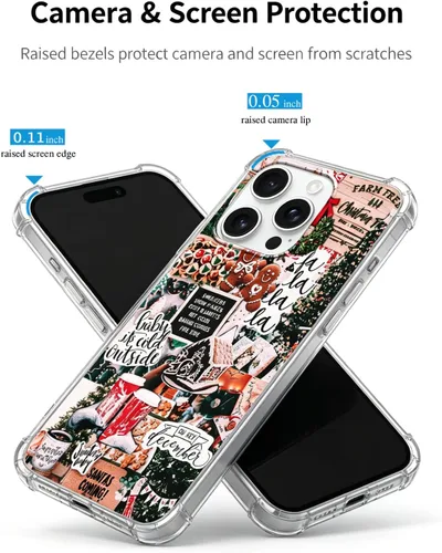 Vista 5 de Funda estética navideña compatible con iPhone 14 Pro Max, funda festiva de invierno para iPhone 14 Pro Max para adolescentes, hombres y mujeres