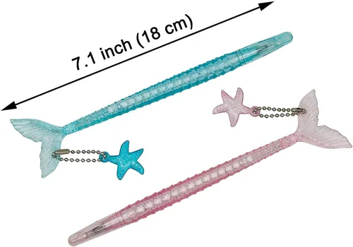 Vista 2 de Maydahui 24 bolígrafos novedosos (12 bolígrafos retráctiles de diamante grande + 12 bolígrafos de gel de sirena para niñas, mujeres y estudiantes)