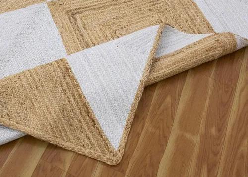 Vista 121 de Natural Jute Collection - Alfombra rectangular de 2 x 3 pies, alfombra de yute trenzada a cuadros multicolor de 0.27 pulgadas de grosor, ideal