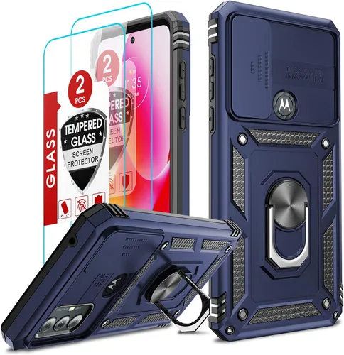 Vista 71 de LeYi Funda para Moto G Stylus 2022 4G (no compatible con 5G), funda para Moto G Stylus con 2 protectores de pantalla, funda protectora de grado Oro
