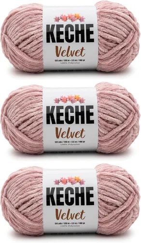 Vista 114 de Keche Hilo para ganchillo, hilo de terciopelo, chenilla suave, manta de bebé voluminosa amigurumi Yarn 3.53 oz (132 yardas) - Arona
