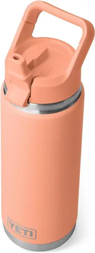 Vista 13 de YETI Rambler Botella de 26 onzas, aislada al vacío, de acero inoxidable, con tapa de popote a juego Rojo rescate